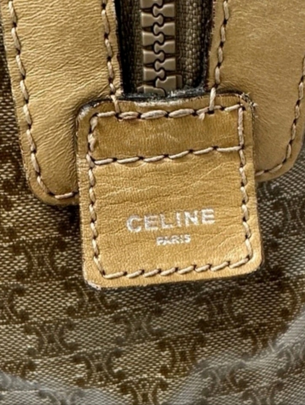 Celine Macadam Brown Unisex Leather Boston / Travel Bag - Picture 9 of 15